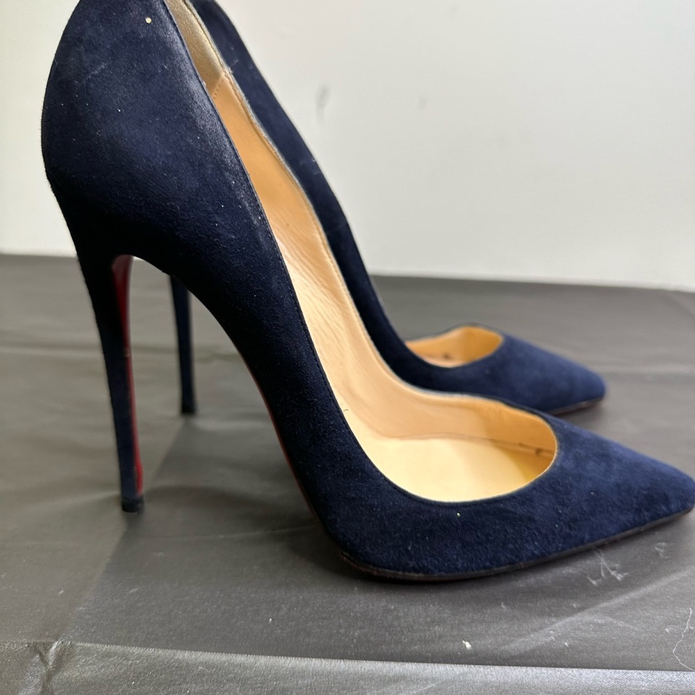 Christian Louboutin Suede So Kate 120 Navy Size 38.